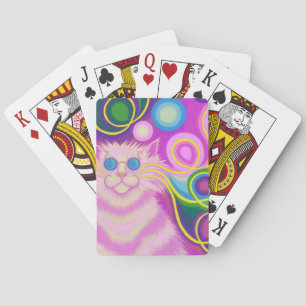 Psy-cat-delic Pink playing cards