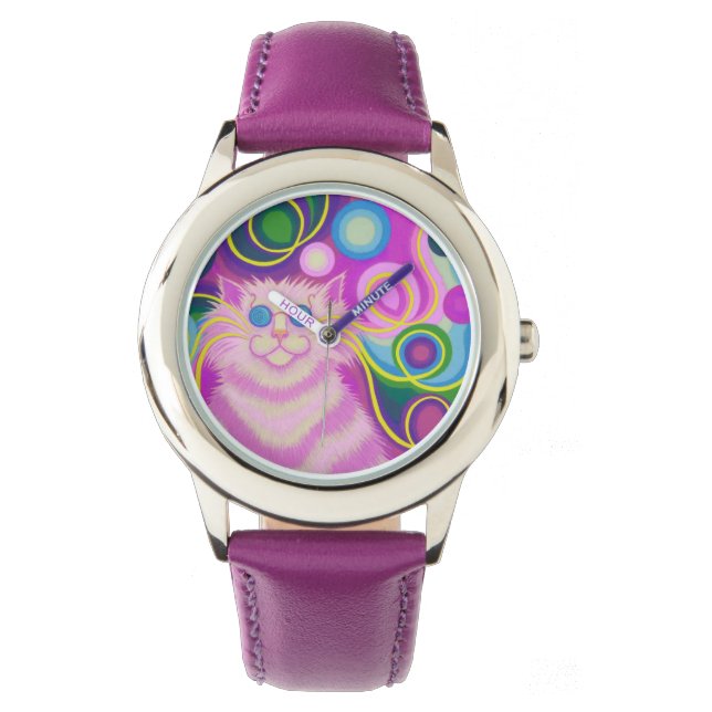 Psy-cat-delic Pink print watch (Front)