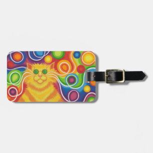 Psy-cat-delic 'text' luggage tag