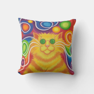 Psy-cat-delic throw pillow square