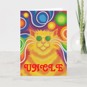 Psy-cat-delic 'Uncle' 'groovy birthday' card
