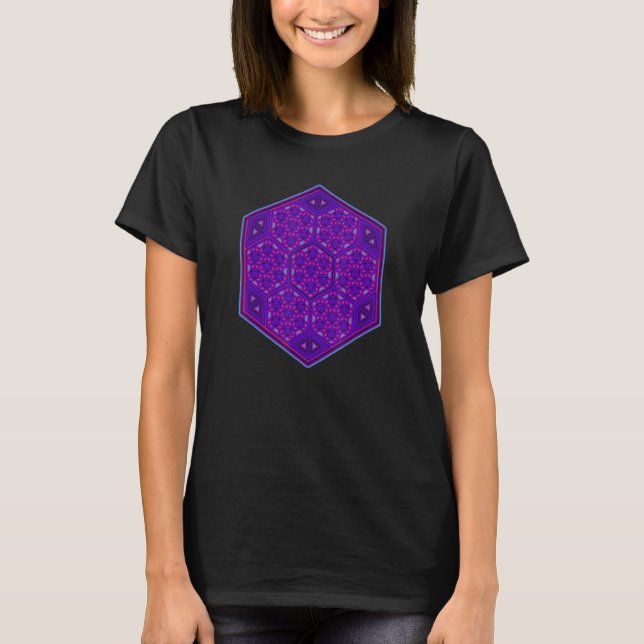 Psy Trance Goa Yoga Mandala Geometry Pattern Festi T-Shirt (Front)