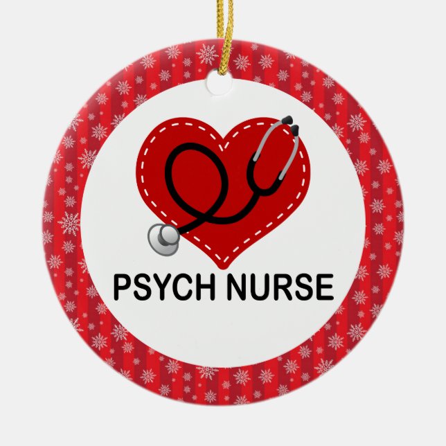 Psych Nurse Christmas Gift Ornament (Front)