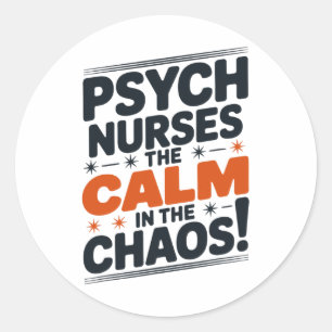 Psych Nurse Design Psychiatry Pmhnp Mental Health  Classic Round Sticker