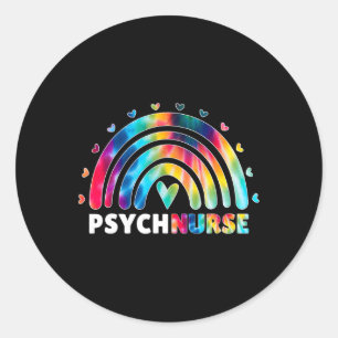Psych Nurse Tie Dye Nursing Mental Health Psychiat Classic Round Sticker