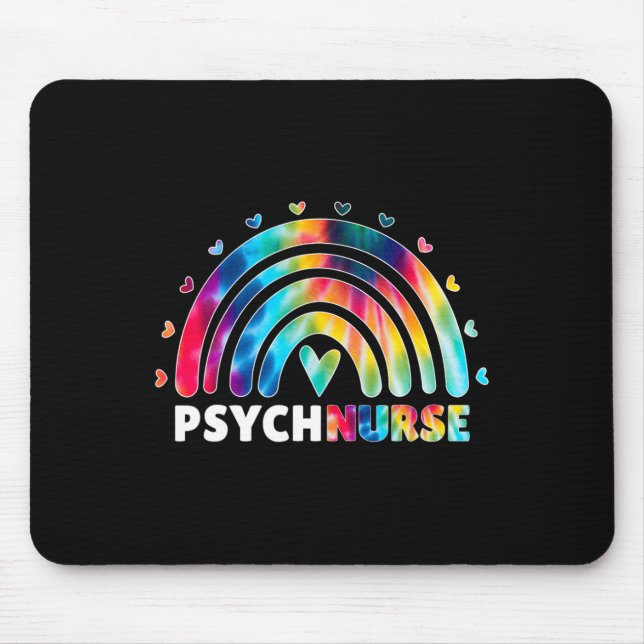 Psych Nurse Tie Dye Nursing Mental Health Psychiat Mouse Pad (Front)