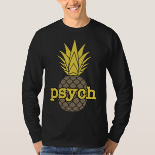 Psych Pineapple Fruit Funny Graphic Brown T-Shirt