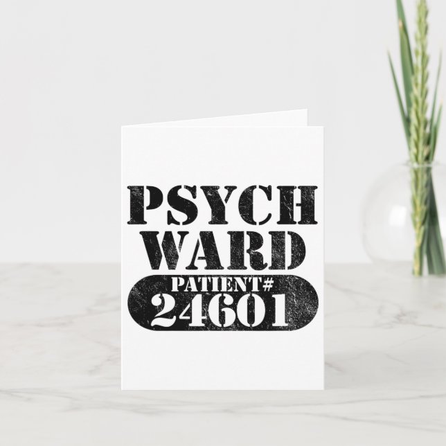 Psych Ward Escaped Mental Patient Halloween Costum Card (Front)