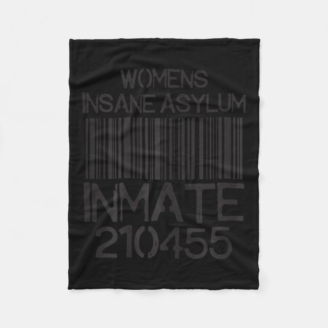 Psych Ward Jail Funny Halloween Costume Insane Asy Fleece Blanket (Front)