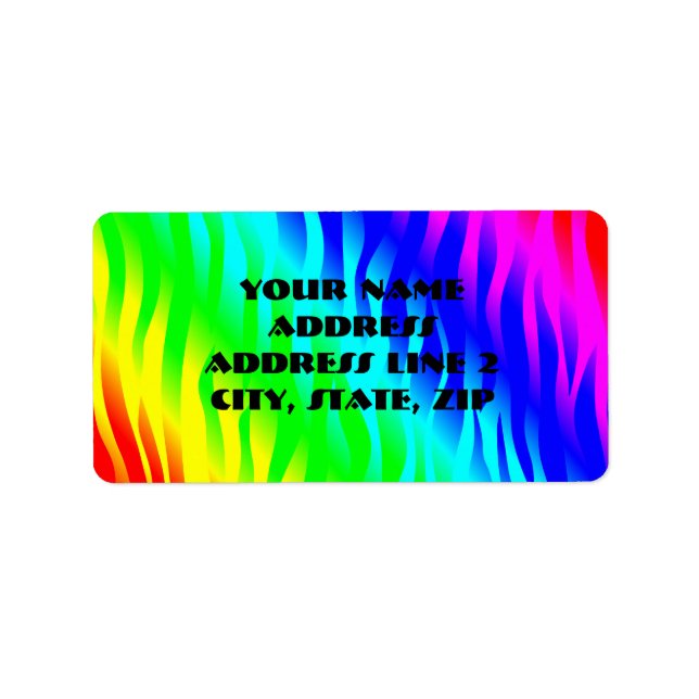 Psychadelic flaming rainbow colours label (Front)