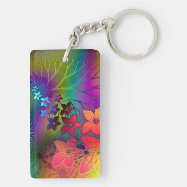 Psychadelic Floral Key Ring (Back)