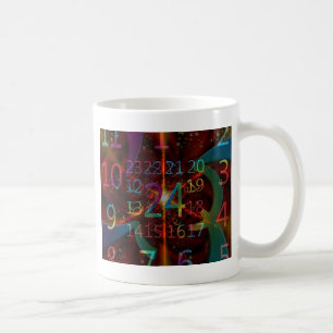 Psychadelic numbers pattern, mesmerising design coffee mug