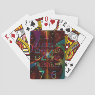 Psychadelic numbers pattern, mesmerising design playing cards