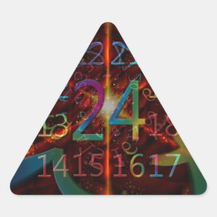 Psychadelic numbers pattern, mesmerising design triangle sticker