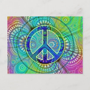 Psychadelic Peace Sign Postcard