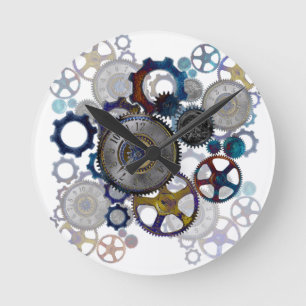 Psychadelic steampunk gears, cogs, clock face gift