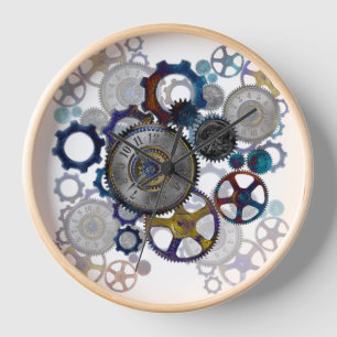 Psychadelic steampunk gears, cogs, clock face gift