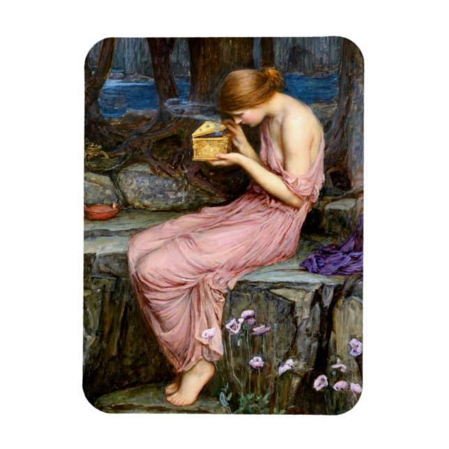 Psyche Opening the Golden Box Waterhouse Painting Magnet (Vertical)