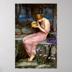 Psyche Opening the Golden Box Waterhouse Painting Poster