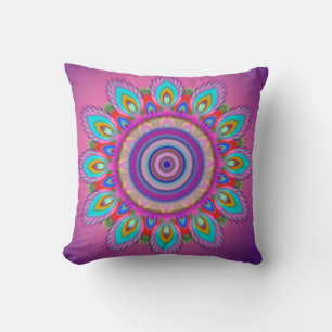 Psychedel throw cushion mandala