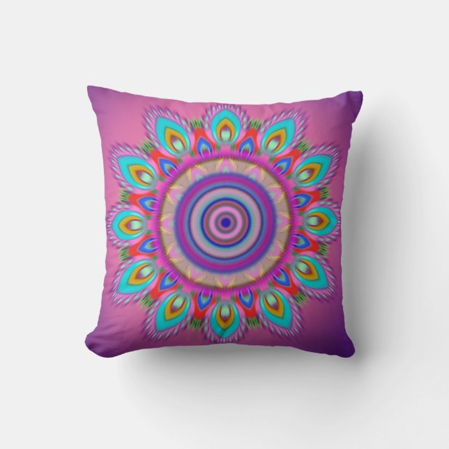 Psychedel throw cushion mandala (Front)