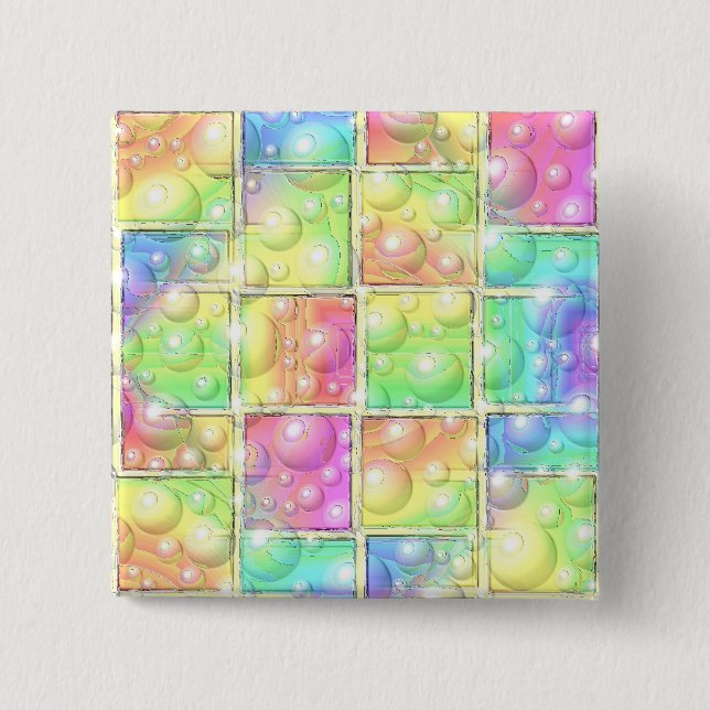 Psychedelic 15 Cm Square Badge (Front)