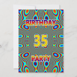 Psychedelic 35th Birthday party Invitation