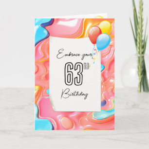 Psychedelic 3D Abstract for 63rd Birthday Card