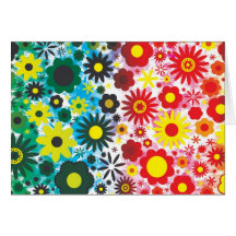 Psychedelic 60s Red Green Flowers Pattern