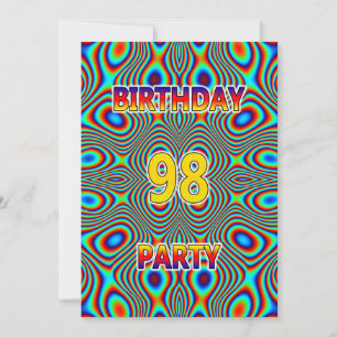 Psychedelic 98th Birthday party Invitation
