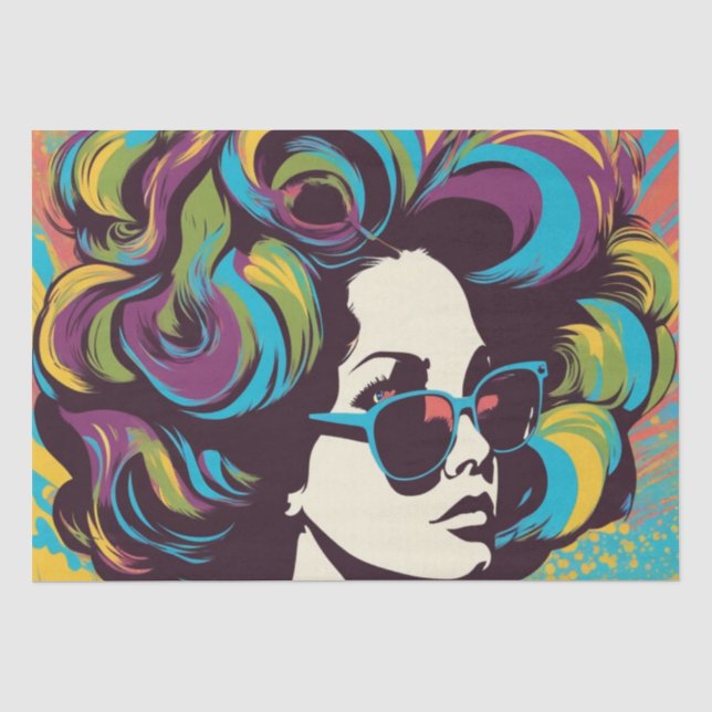 Psychedelic: A 1960s Retro Hippie Decoupage Paper (Front)