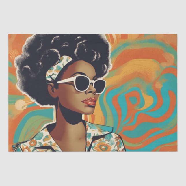 Psychedelic: A 1960s Retro Hippie Decoupage Paper (Front)