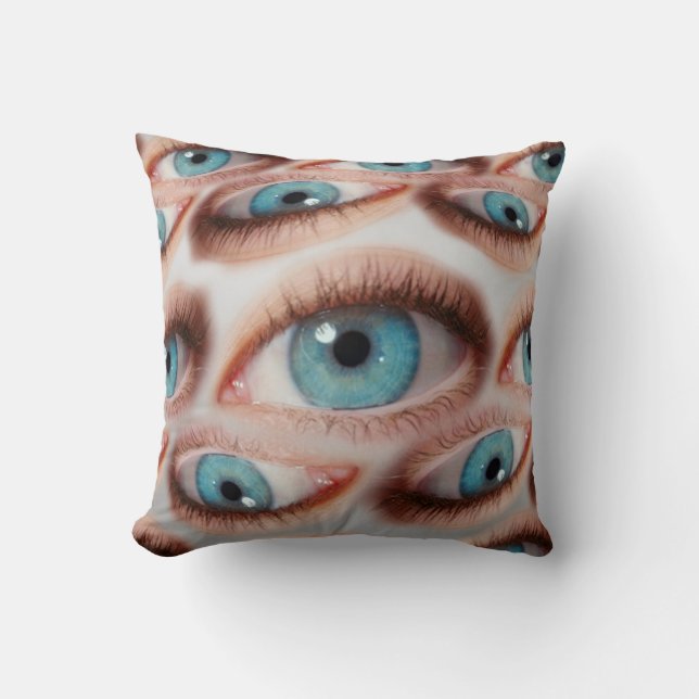 Psychedelic abstract background of distorted eye p cushion (Front)