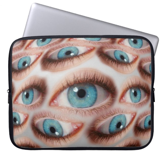 Psychedelic abstract background of distorted eye p laptop sleeve (Front)