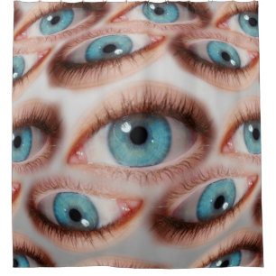Psychedelic abstract background of distorted eye p shower curtain