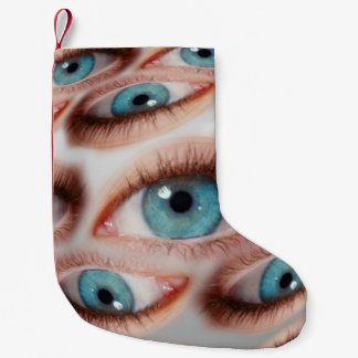 Psychedelic abstract background of distorted eye p small christmas stocking