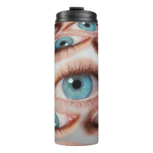 Psychedelic abstract background of distorted eye p thermal tumbler