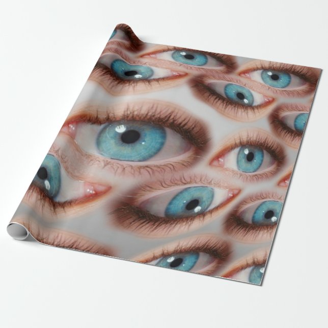 Psychedelic abstract background of distorted eye p wrapping paper (Unrolled)