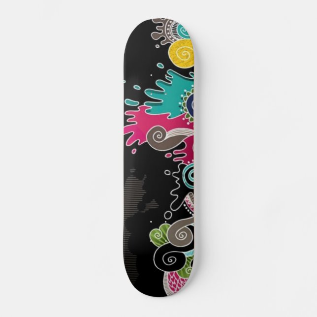 Psychedelic Abstract Coloured Skateboard (Front)