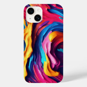 Psychedelic Abstract Colourful Paint Strokes Case-Mate iPhone 14 Case