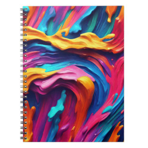 Psychedelic Abstract Colourful Paint Strokes Notebook