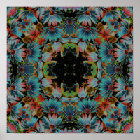 Psychedelic Abstract Daisies Flower Kaleidoscope