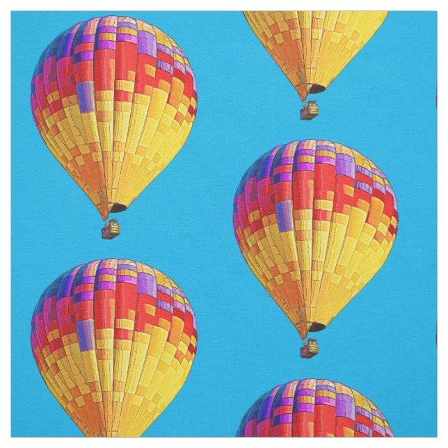 Psychedelic Abstract Flying Hot Air Balloon Fabric (Swatch)