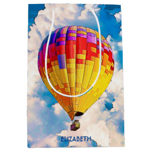 Psychedelic Abstract Flying Hot Air Balloon Medium Gift Bag