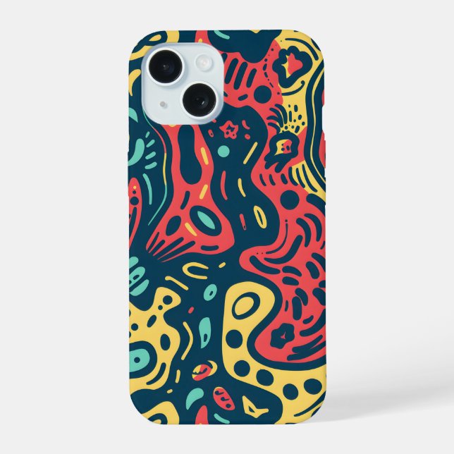 Psychedelic Abstract iPhone 15 Case (Back)