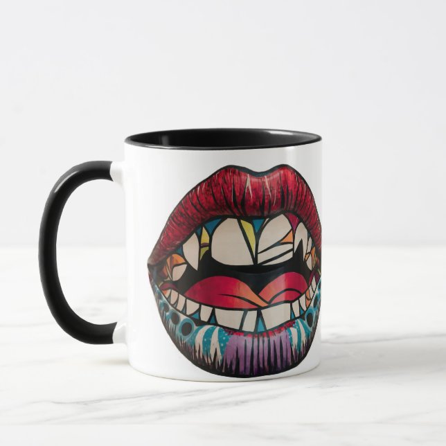 Psychedelic Abstract Open Mouth Mug (Left)