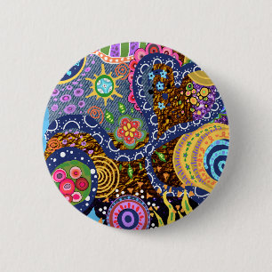 Psychedelic abstract pattern 6 cm round badge