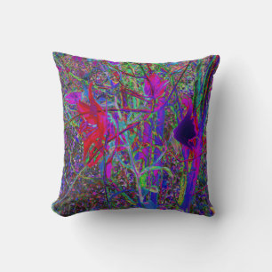 Psychedelic Abstract Rainbow Colours Lily Garden Cushion