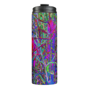 Psychedelic Abstract Rainbow Colours Lily Garden Thermal Tumbler