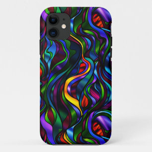 Psychedelic Abstract Stained Glass iPhone 11 Case